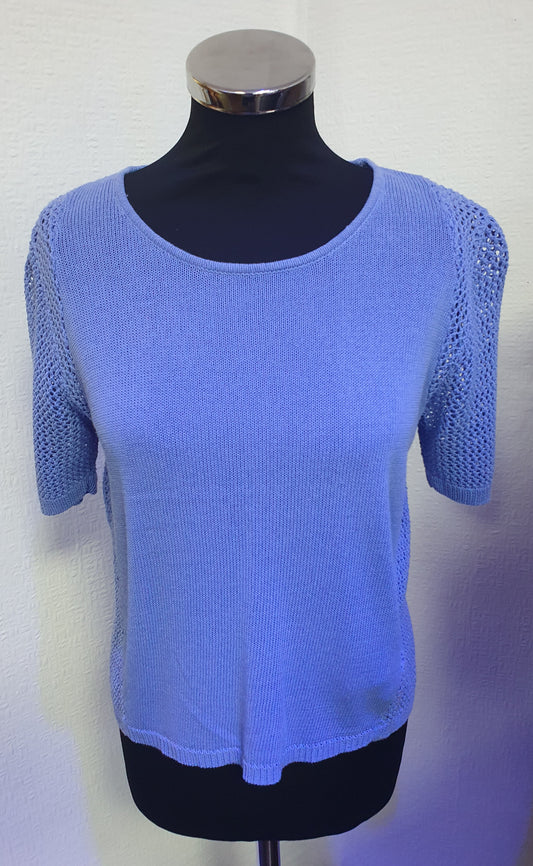 ST Studio Open Knit Short Sleeve Sweater Size L