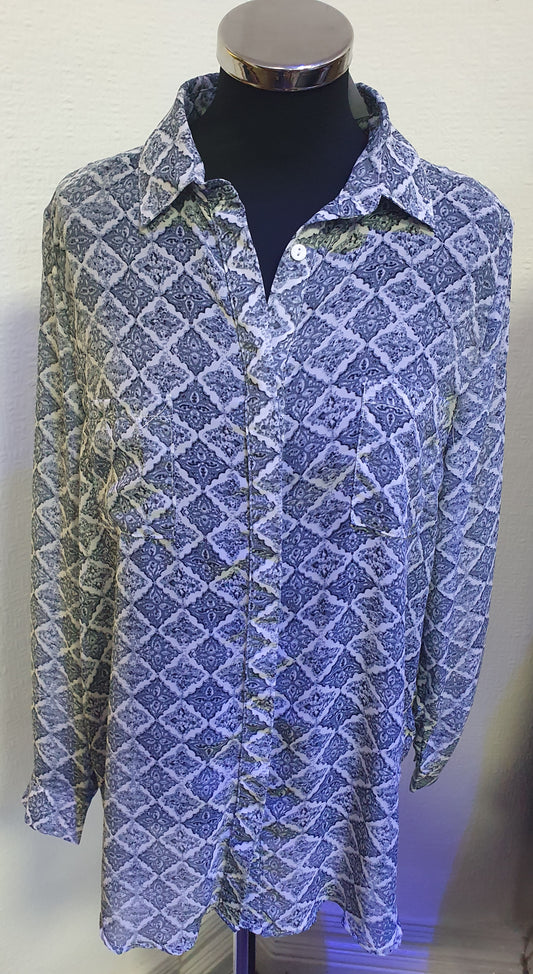 Diffuse Long Sleeve Blouse Size 8