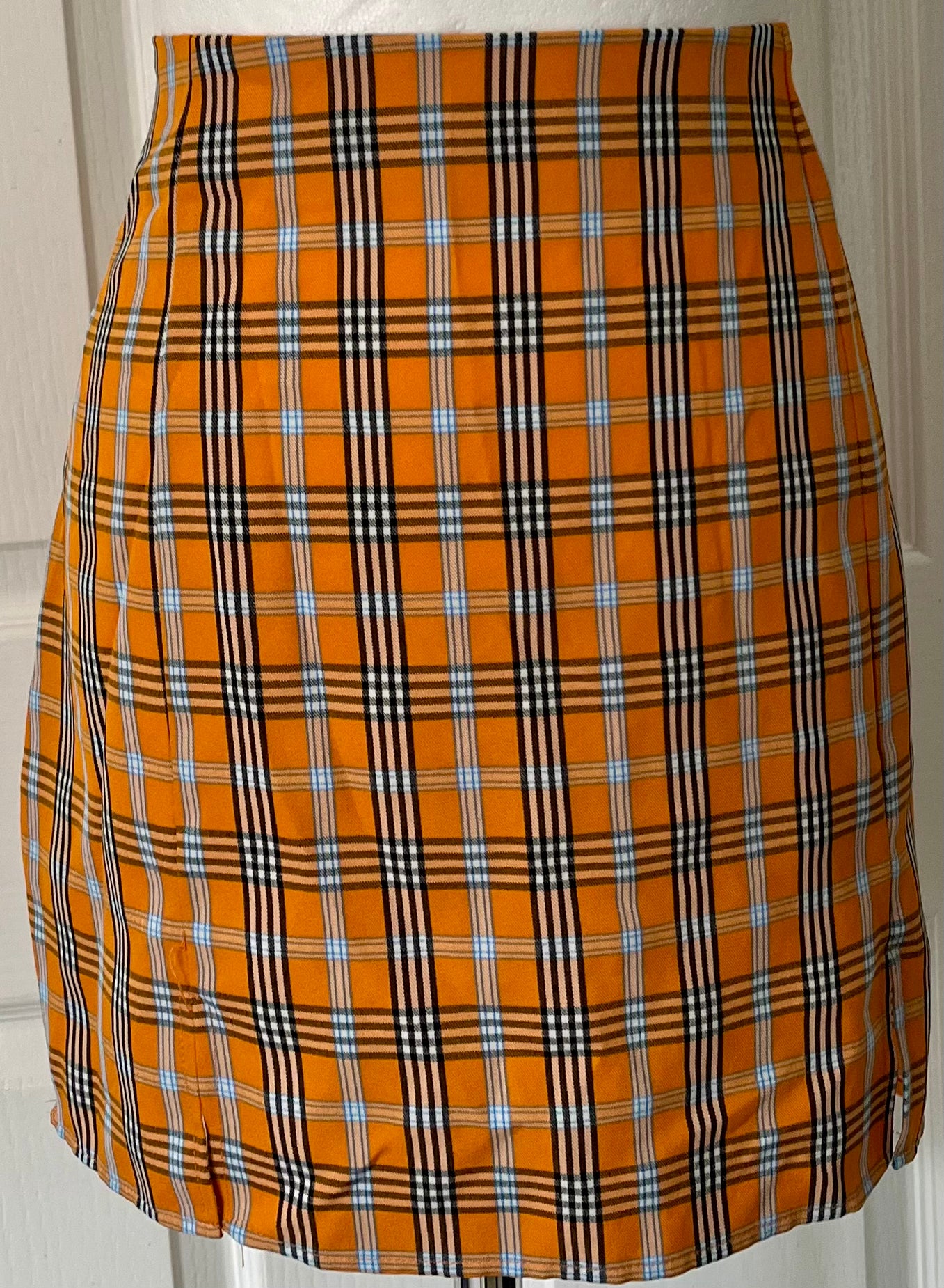 Shein Mustard Check Skirt Size XL