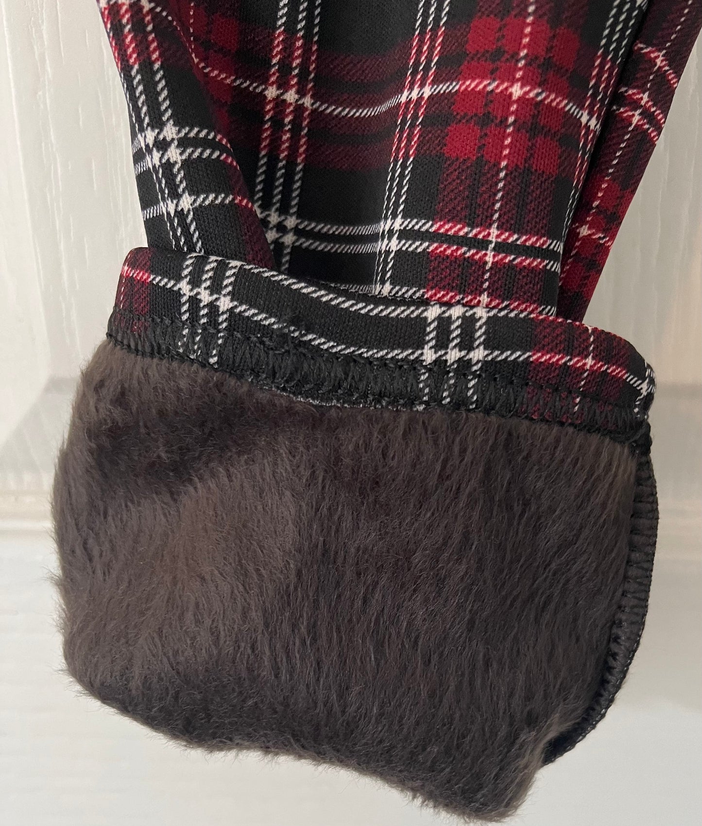 Tartan Fur Line Trousers Size M/L