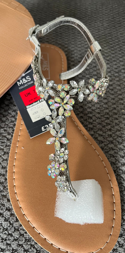 M&S Sandals Silver Size 7