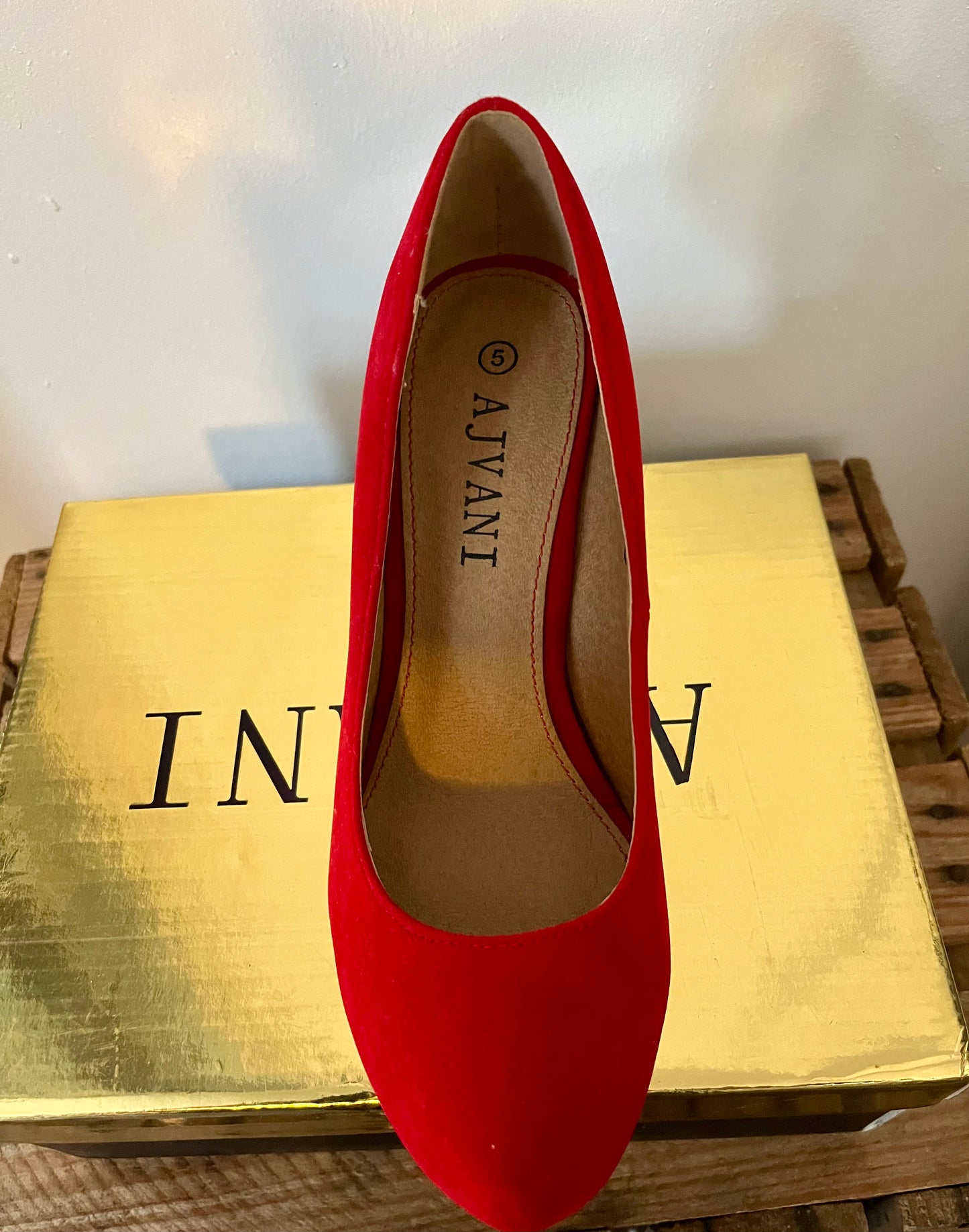 Ajvani Red Heel Shoe Size 5