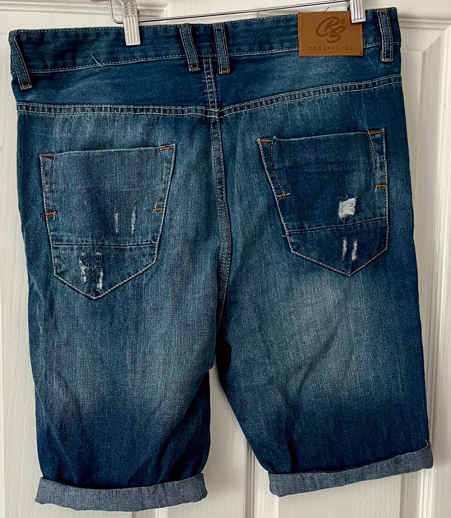 Cross Hatch Denim Shorts W34