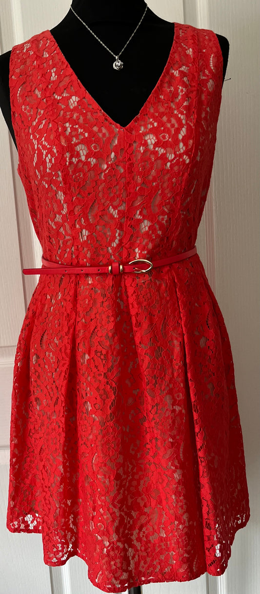 Oasis Red Dress Size 10