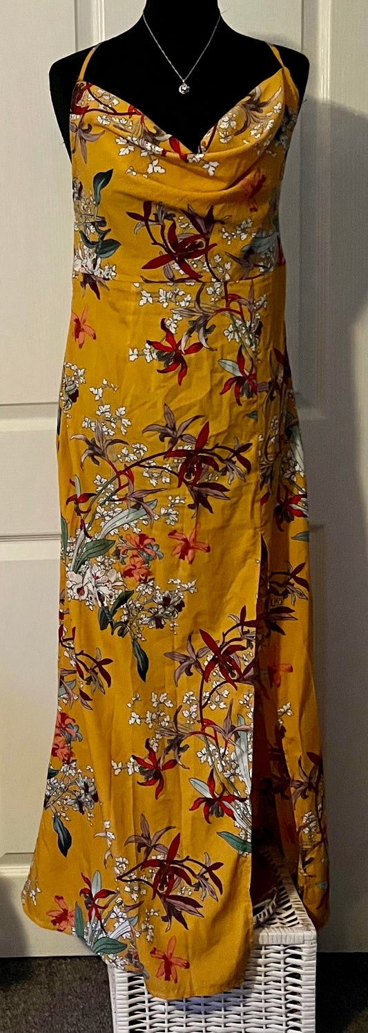 Pretty Little Thing Mustard Dress Size 10