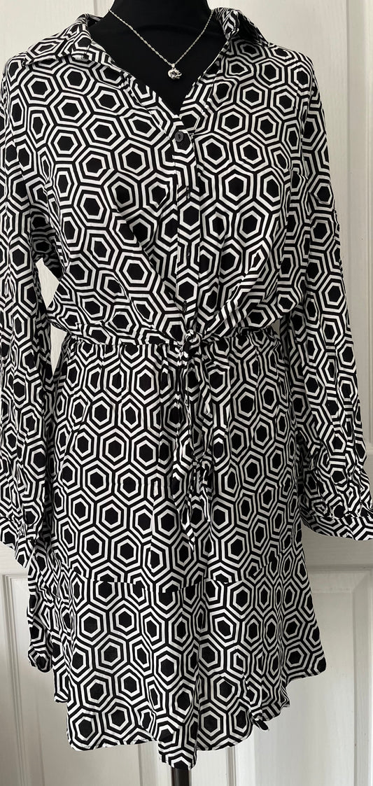 George Black and White Dress Size 12