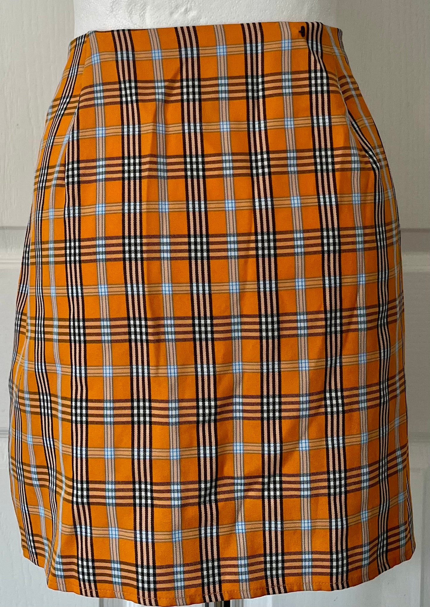 Shein Mustard Check Skirt Size XL