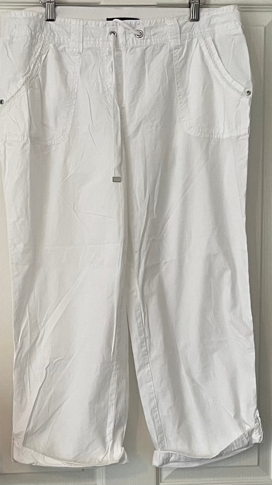 George Cropped White Trousers Size 14