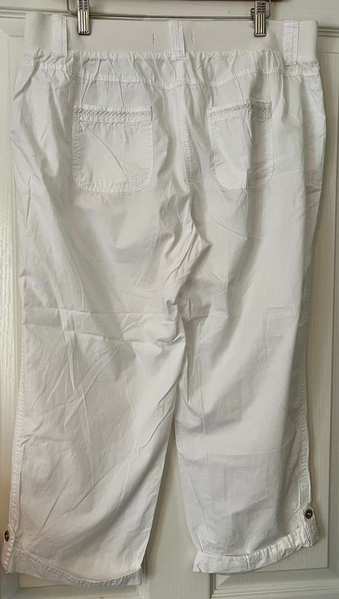 George Cropped White Trousers Size 14