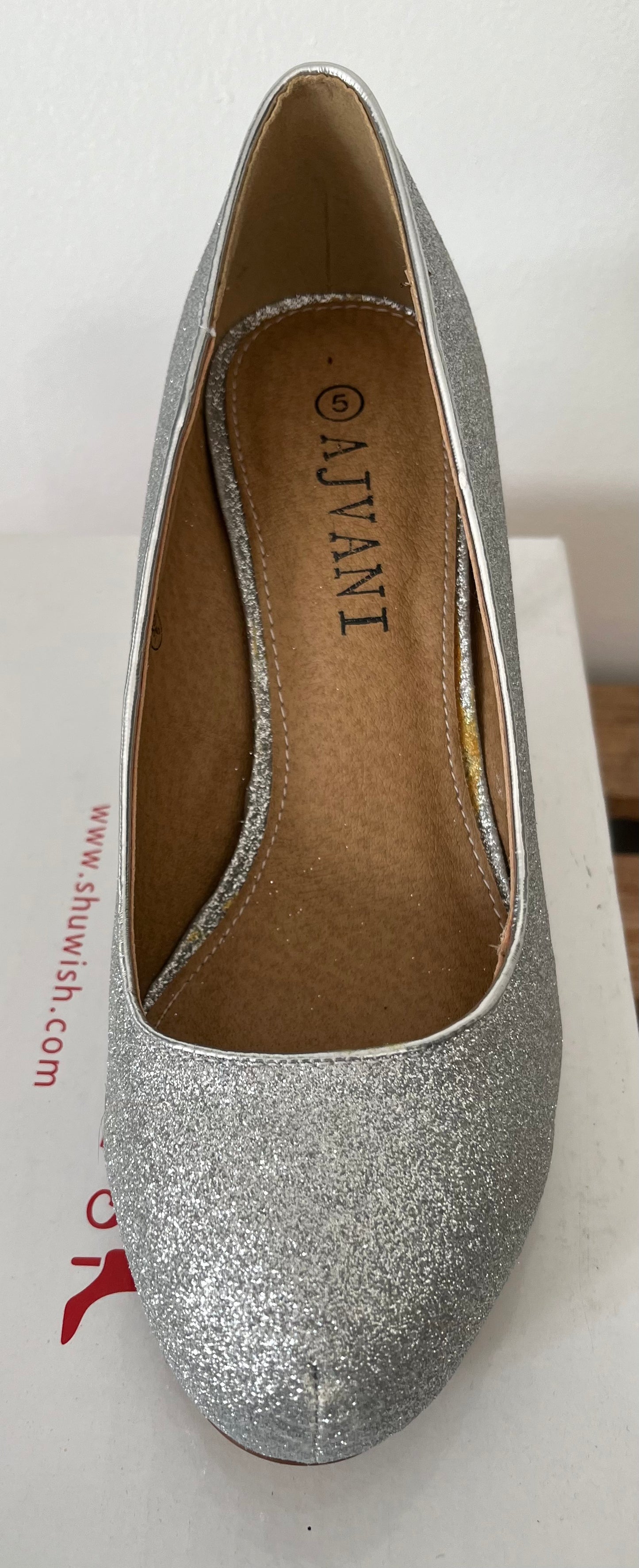 Ajvani Silver Heel Size 5